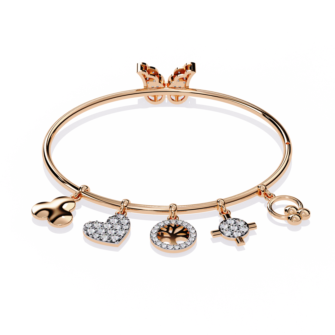 Lab Diamond Charms Bracelet – Symbols of Love, Life & Endless Possibilities