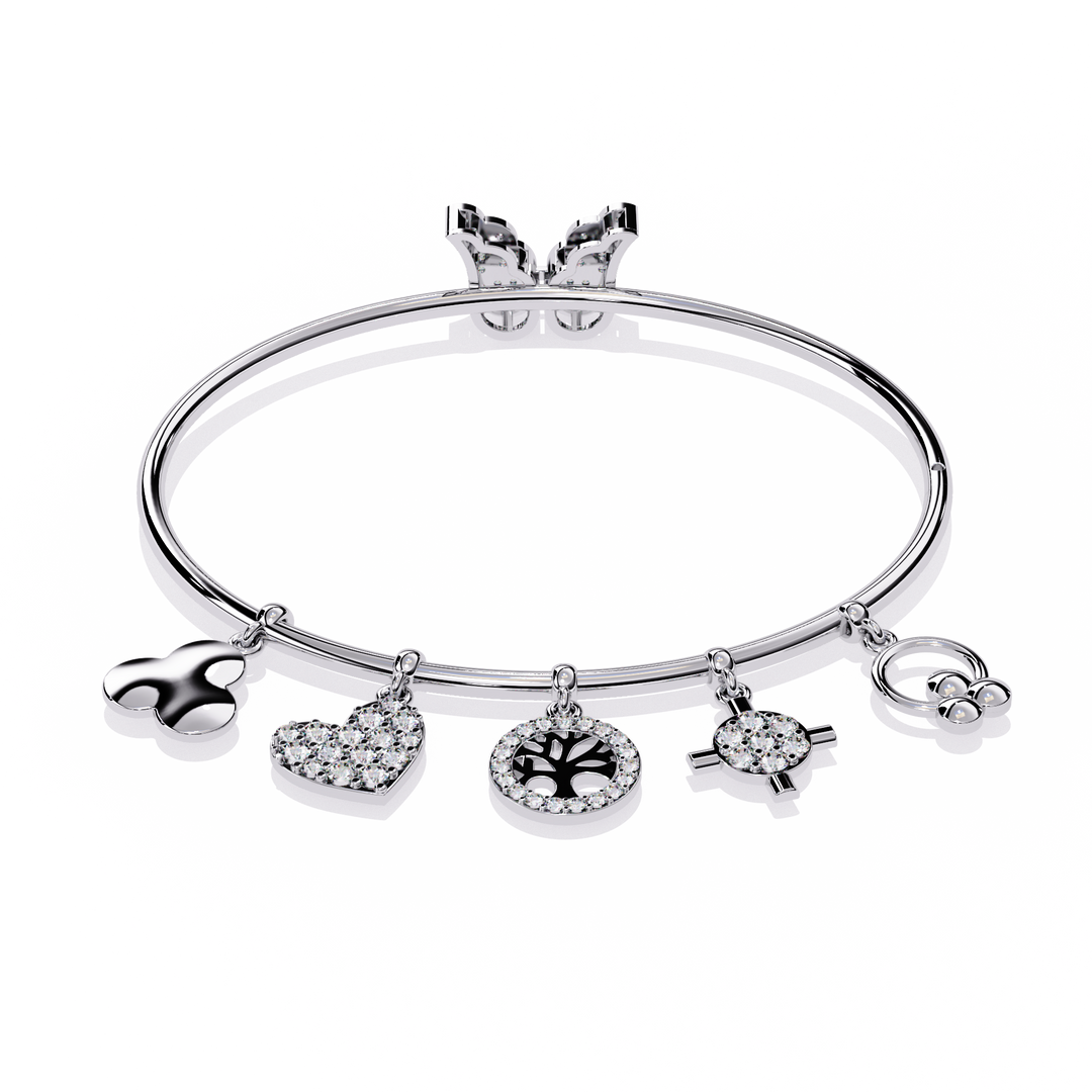 Lab Diamond Charms Bracelet – Symbols of Love, Life & Endless Possibilities