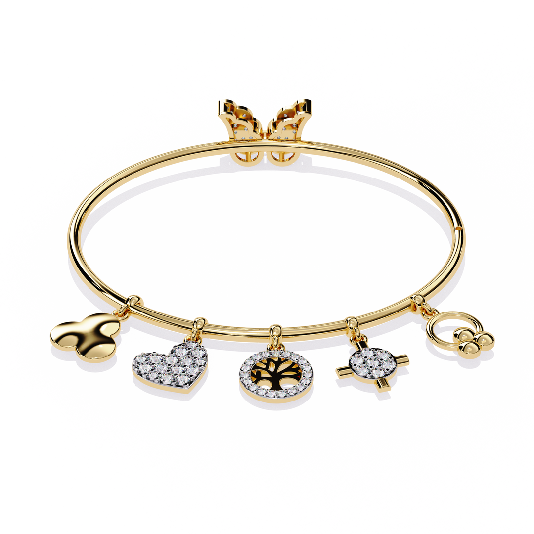 Lab Diamond Charms Bracelet – Symbols of Love, Life & Endless Possibilities