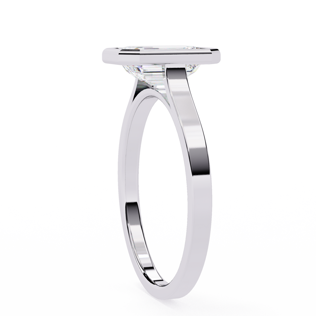 18K Lab Grown Diamond Emerald Cut Ring