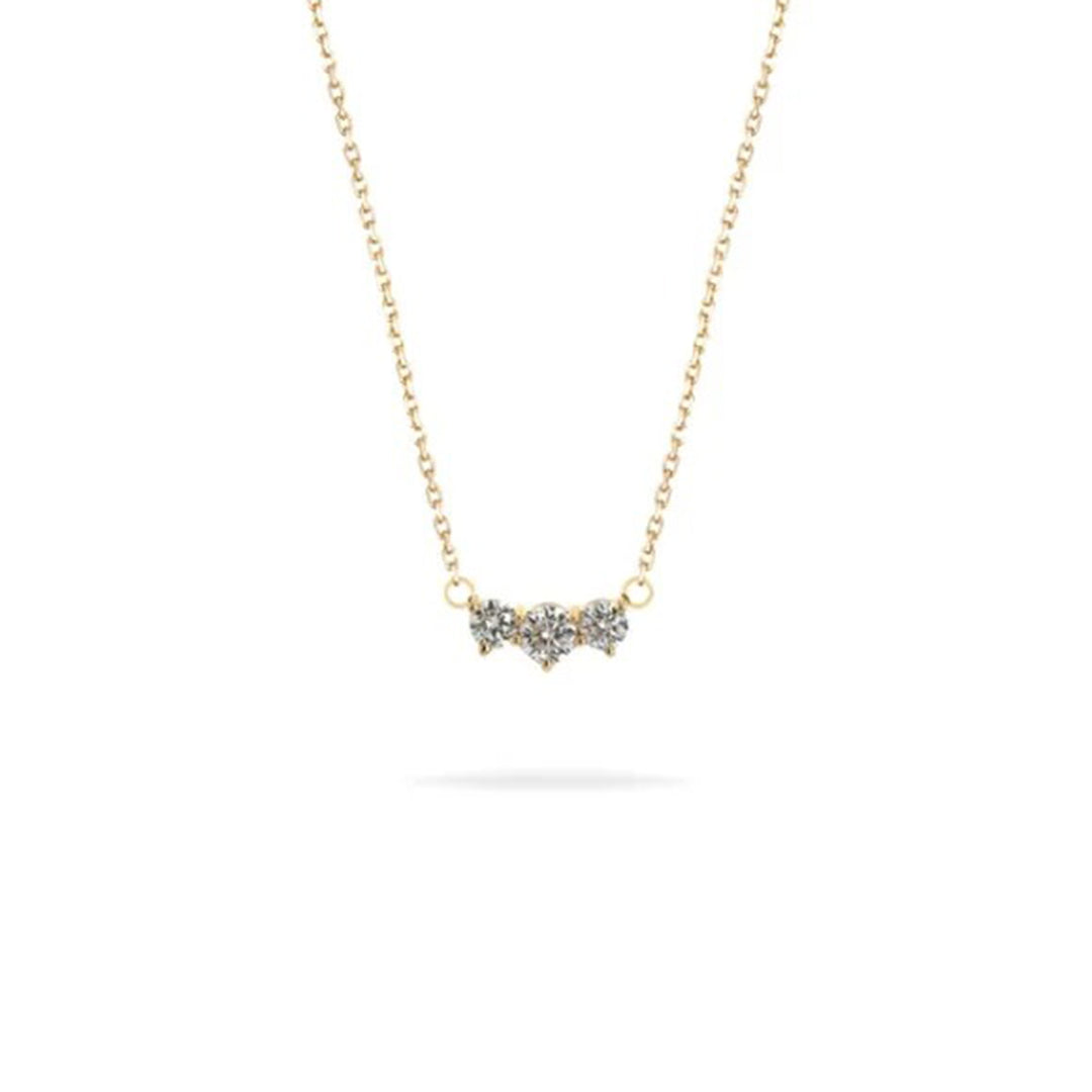 Three stone diamond necklace