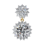 Load image into Gallery viewer, Celestial Bloom Lab Diamond Drop Earrings | VVS–VS D-E-F Diamond Halo Design