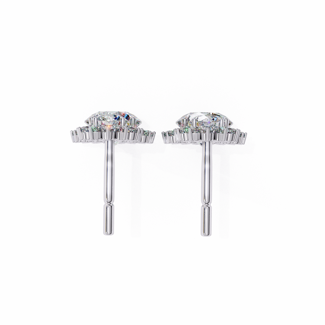Celestial Bloom Lab Diamond Drop Earrings | VVS–VS D-E-F Diamond Halo Design