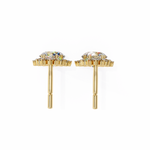 Load image into Gallery viewer, Celestial Bloom Lab Diamond Drop Earrings | VVS–VS D-E-F Diamond Halo Design