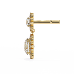 Load image into Gallery viewer, Celestial Bloom Lab Diamond Drop Earrings | VVS–VS D-E-F Diamond Halo Design