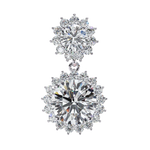 Load image into Gallery viewer, Celestial Bloom Lab Diamond Drop Earrings | VVS–VS D-E-F Diamond Halo Design