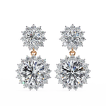 Load image into Gallery viewer, Celestial Bloom Lab Diamond Drop Earrings | VVS–VS D-E-F Diamond Halo Design