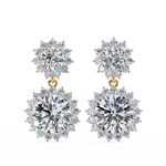 Load image into Gallery viewer, Celestial Bloom Lab Diamond Drop Earrings | VVS–VS D-E-F Diamond Halo Design