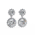 Load image into Gallery viewer, Celestial Bloom Lab Diamond Drop Earrings | VVS–VS D-E-F Diamond Halo Design