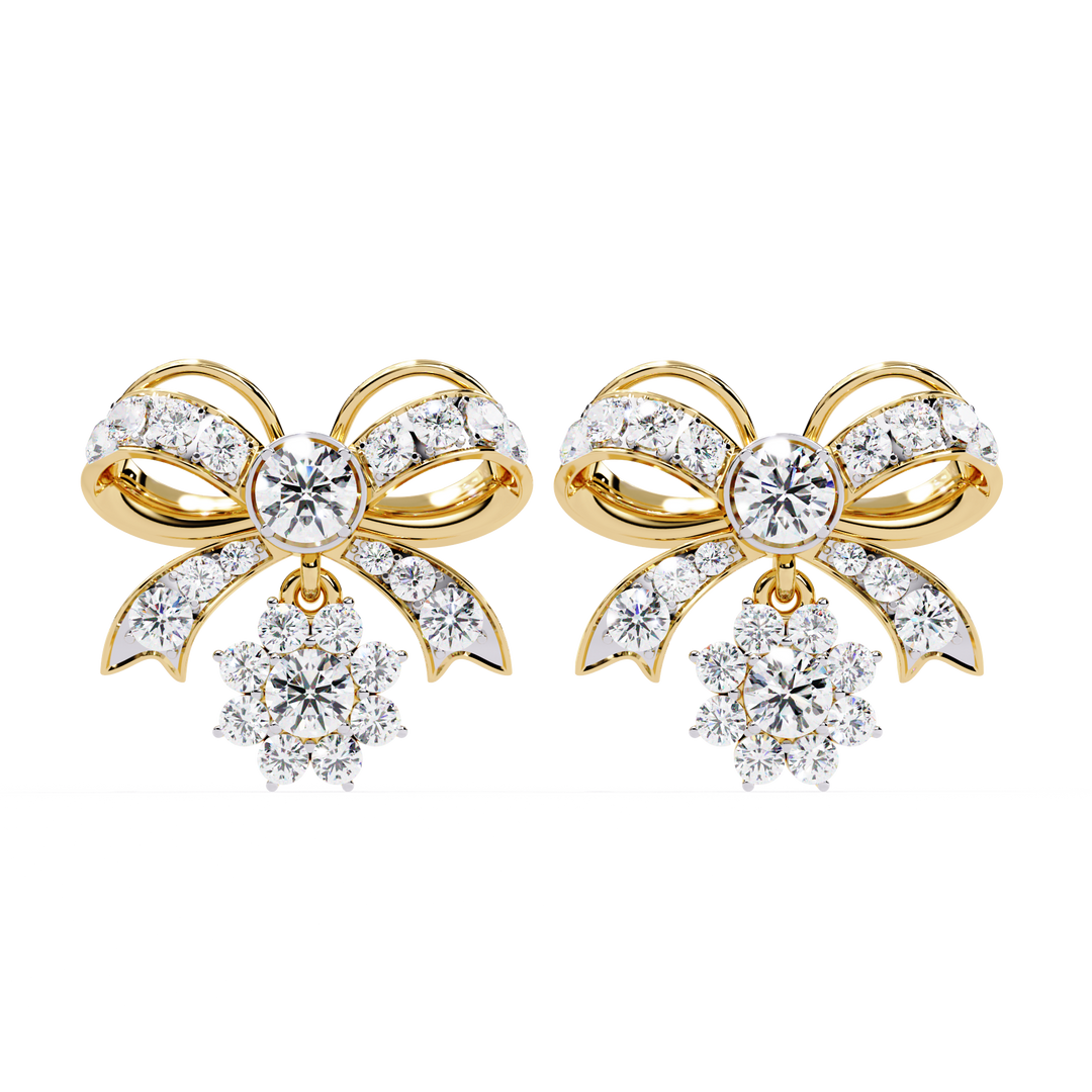 Mamiya Diamonds – Eternal Knot Lab Diamond Earrings with 18K Gold