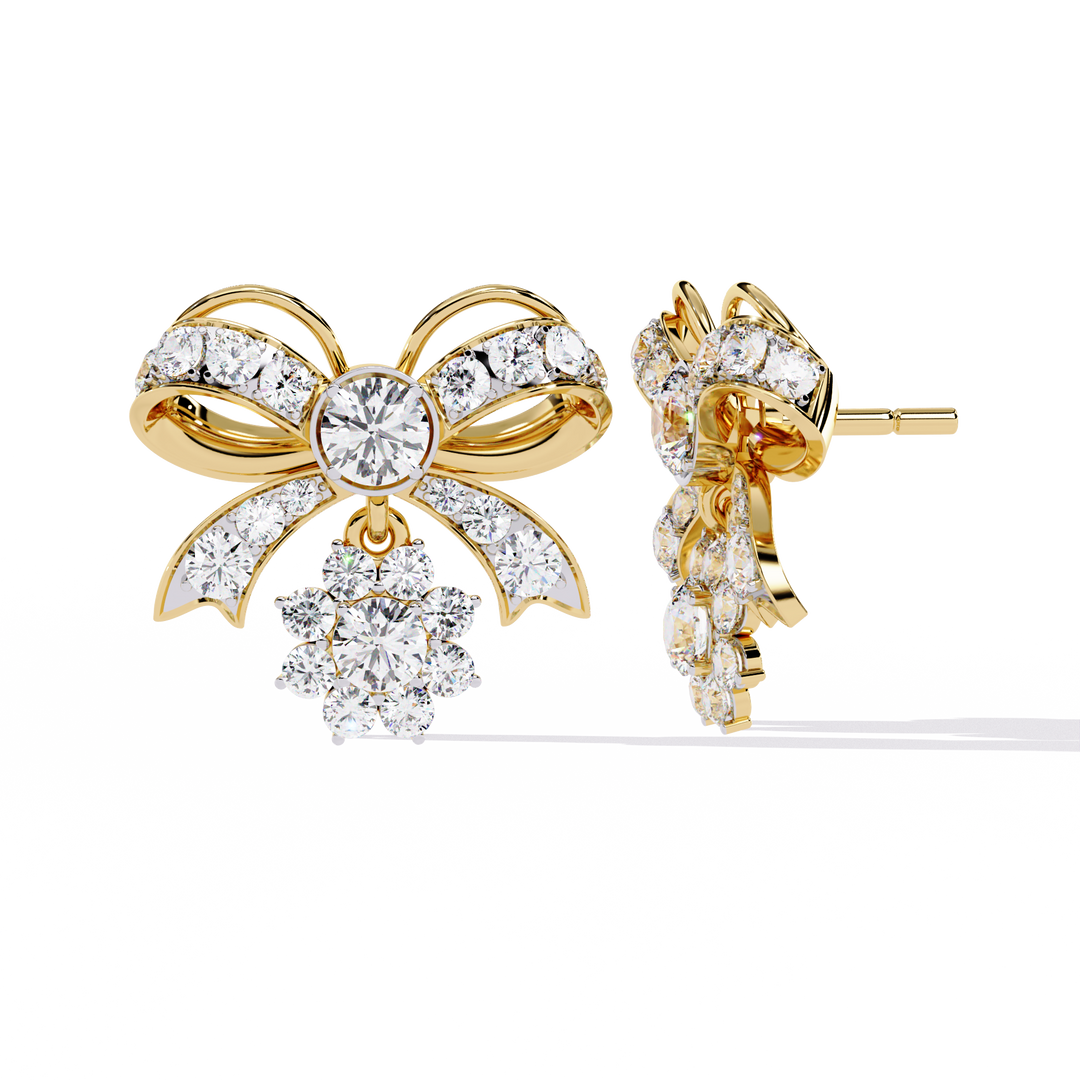 Mamiya Diamonds – Eternal Knot Lab Diamond Earrings with 18K Gold
