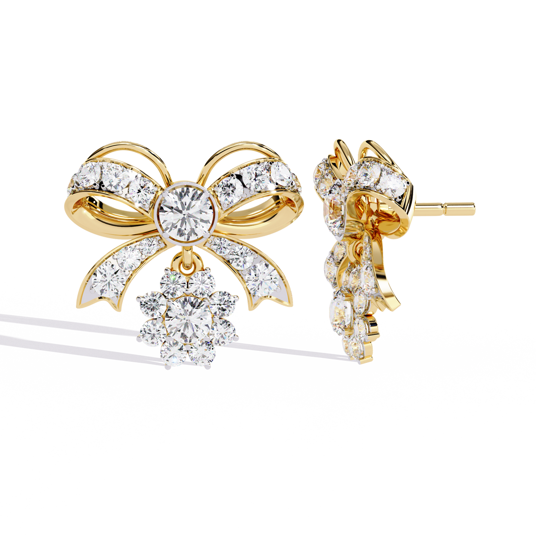 Mamiya Diamonds – Eternal Knot Lab Diamond Earrings with 18K Gold
