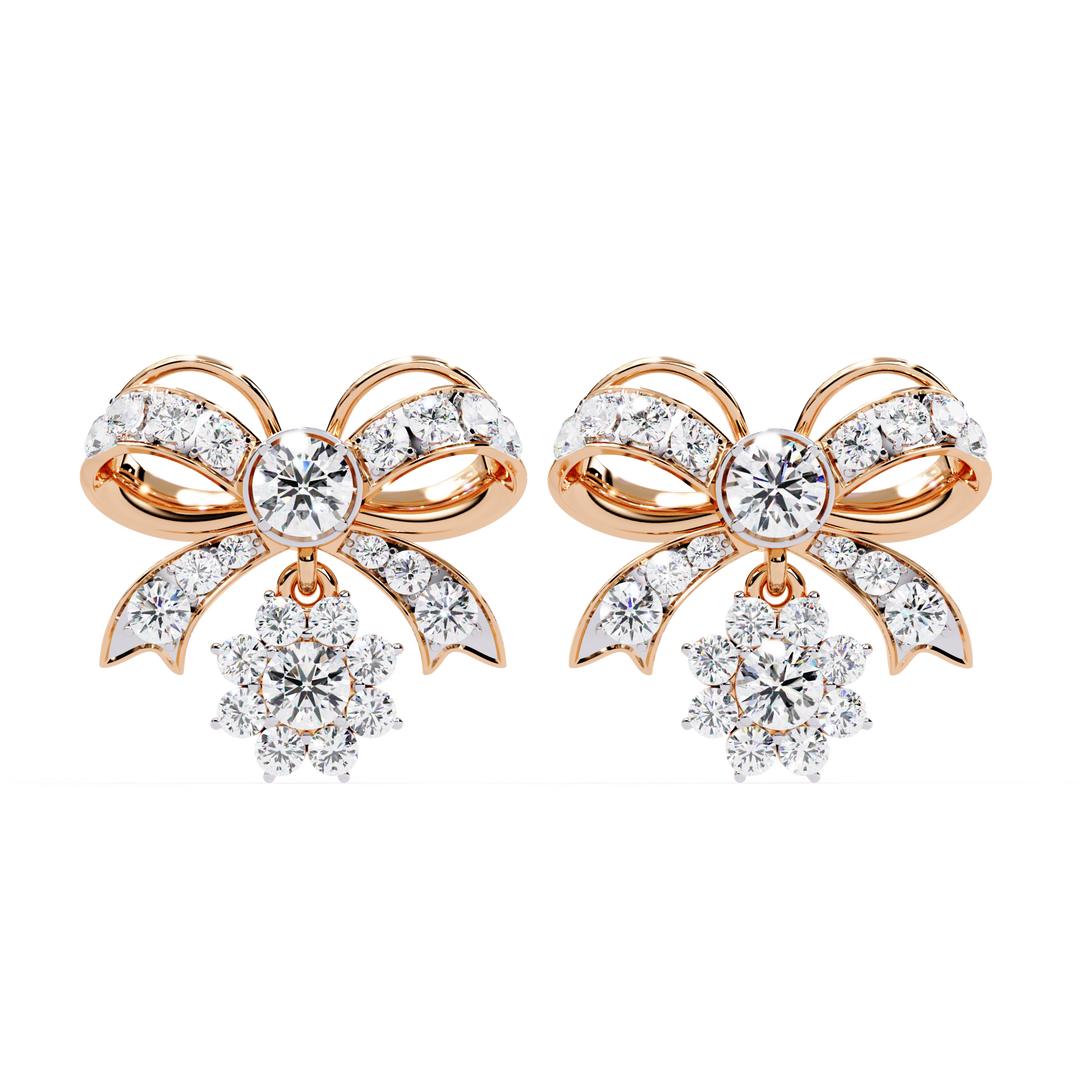 Mamiya Diamonds – Eternal Knot Lab Diamond Earrings with 18K Gold