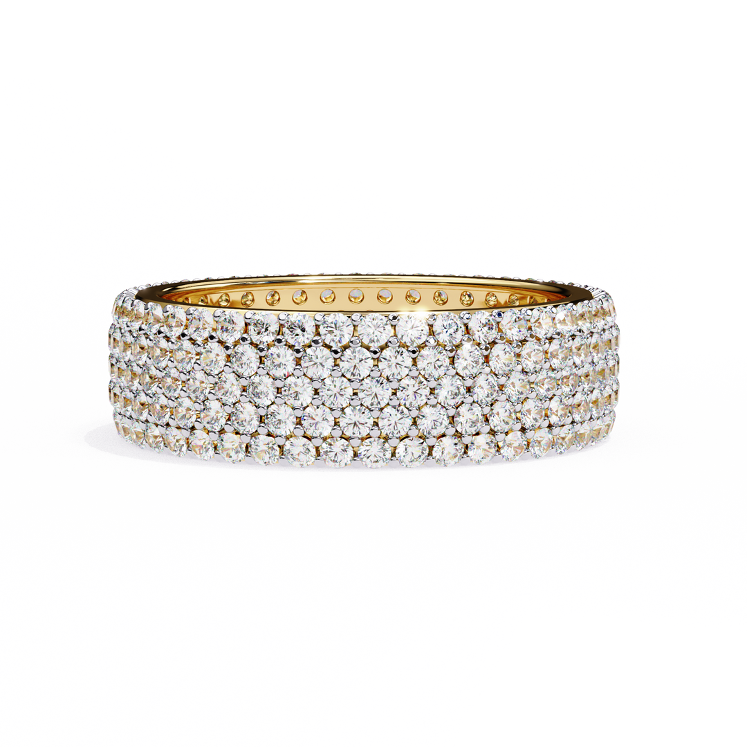 Full Pavée Lab-Grown Diamond Eternity Ring – Wide Band | 18K Gold
