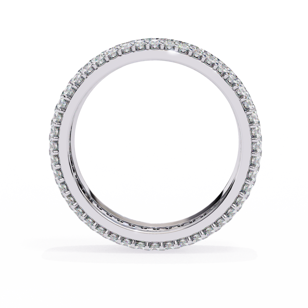 Full Pavée Lab-Grown Diamond Eternity Ring – Wide Band | 18K Gold