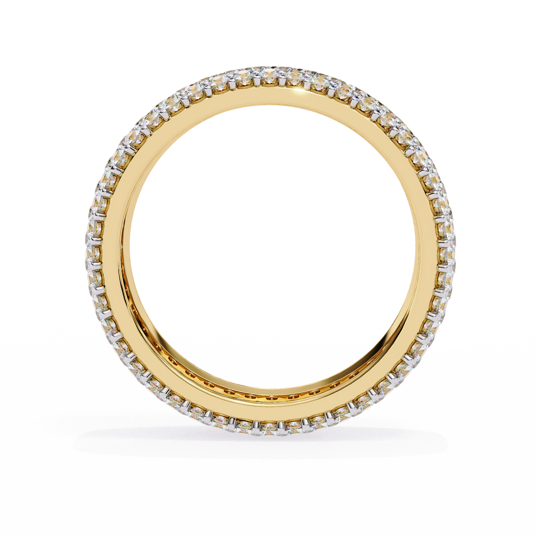 Full Pavée Lab-Grown Diamond Eternity Ring – Wide Band | 18K Gold