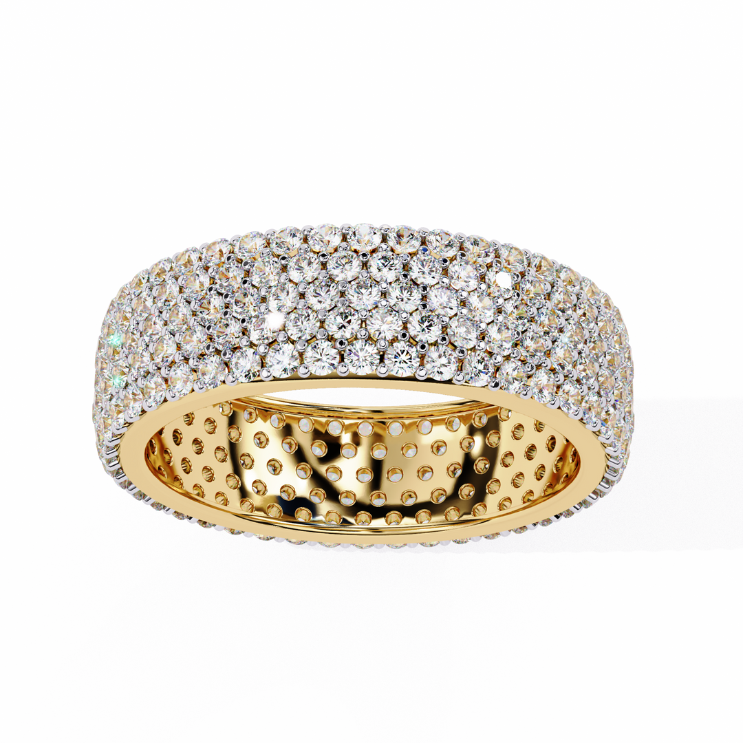 Full Pavée Lab-Grown Diamond Eternity Ring – Wide Band | 18K Gold