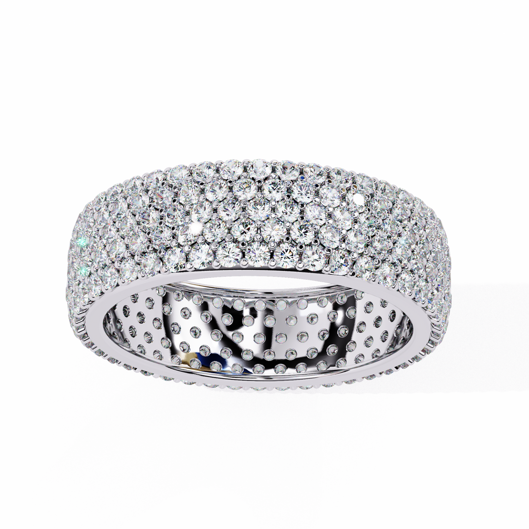 Full Pavée Lab-Grown Diamond Eternity Ring – Wide Band | 18K Gold