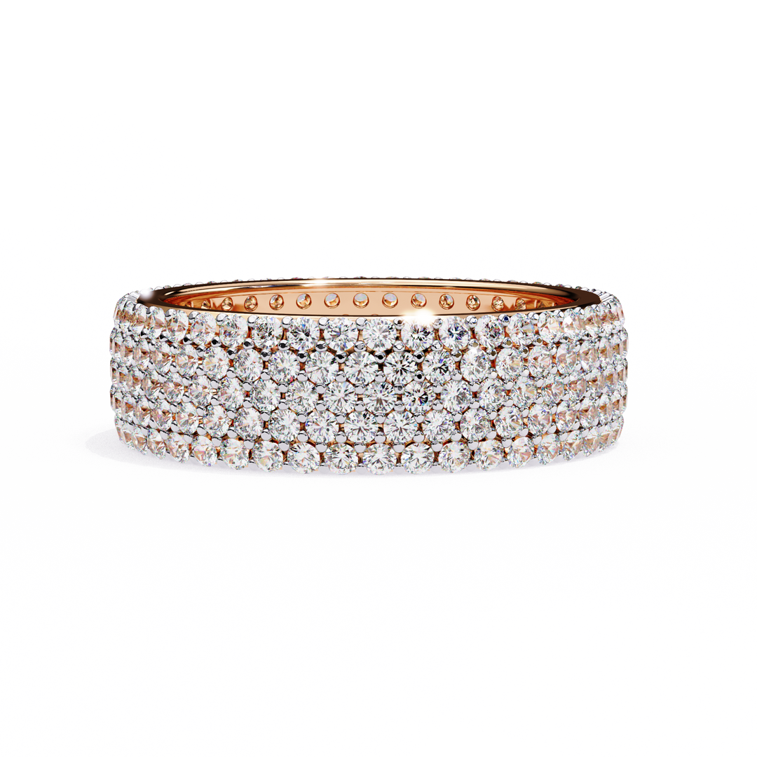 Full Pavée Lab-Grown Diamond Eternity Ring – Wide Band | 18K Gold