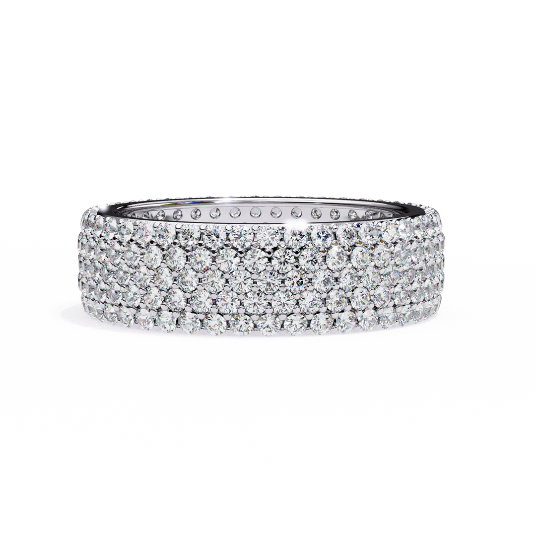 Full Pavée Lab-Grown Diamond Eternity Ring – Wide Band | 18K Gold