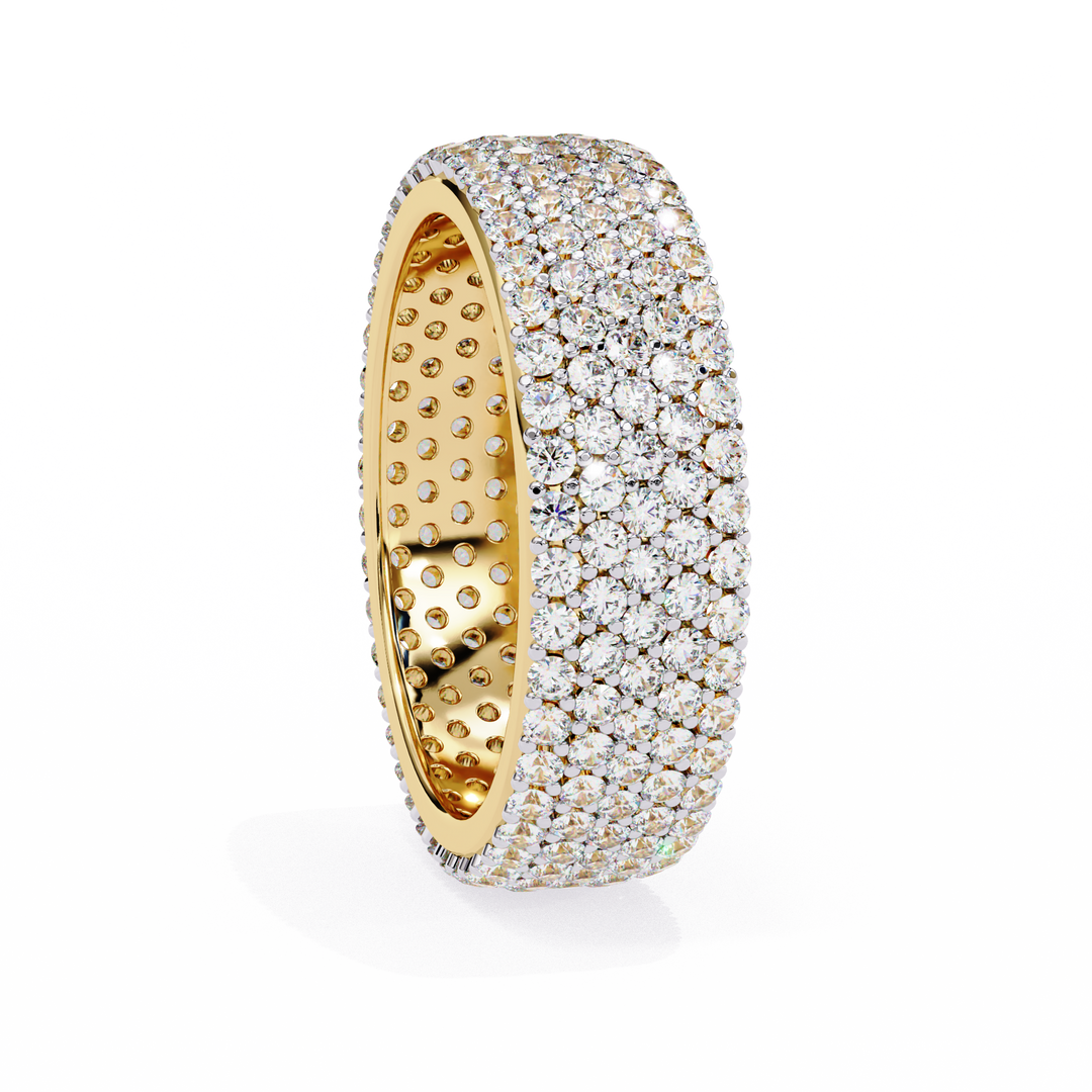 Full Pavée Lab-Grown Diamond Eternity Ring – Wide Band | 18K Gold