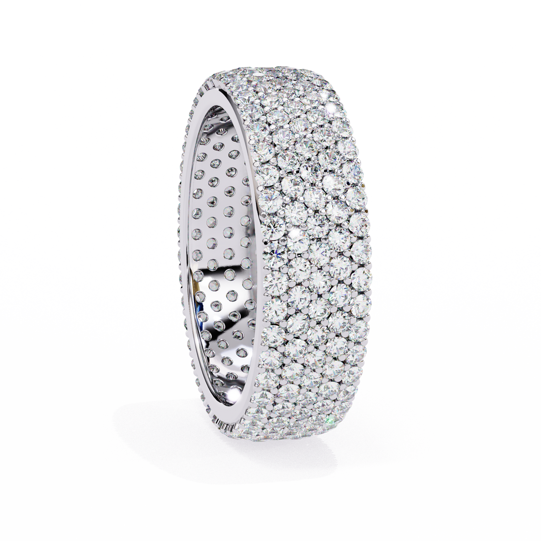 Full Pavée Lab-Grown Diamond Eternity Ring – Wide Band | 18K Gold