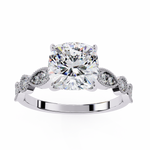 Load image into Gallery viewer, 2.50CT Cushion Cut Lab Diamond Engagement Ring in 18K Gold | VVS2 Clarity | F Color