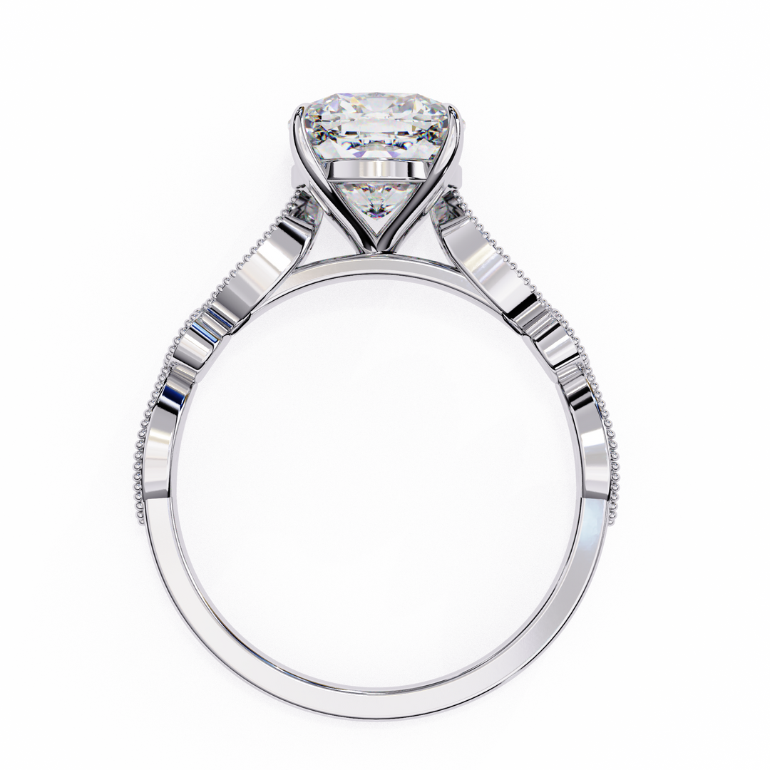 2.50CT Cushion Cut Lab Diamond Engagement Ring in 18K Gold | VVS2 Clarity | F Color