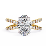 Load image into Gallery viewer, ✨ Celestia Criss cross Oval Lab Grown Diamond Ring – 2.50CT | 18K Gold