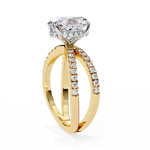 Load image into Gallery viewer, ✨ Celestia Criss cross Oval Lab Grown Diamond Ring – 2.50CT | 18K Gold