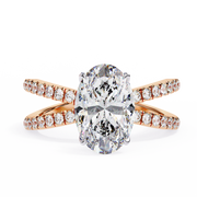 ✨ Celestia Criss cross Oval Lab Grown Diamond Ring – 2.50CT | 18K Gold
