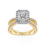 Load image into Gallery viewer, Exquisite 1.90CT Radiant Cut Lab Diamond Halo Ring in 18K Gold | VVS2 • E Color