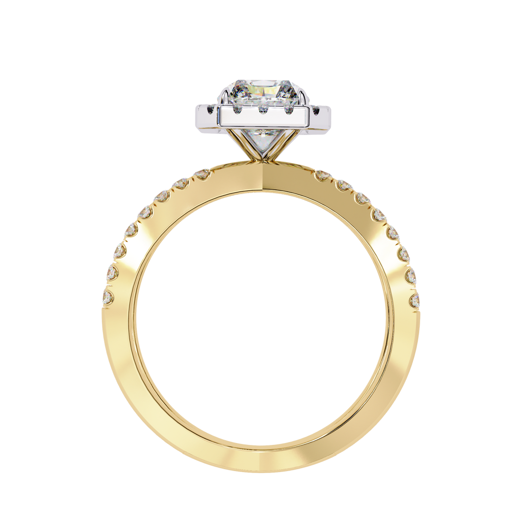 Exquisite 1.90CT Radiant Cut Lab Diamond Halo Ring in 18K Gold | VVS2 • E Color