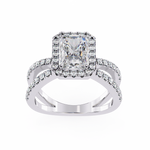 Load image into Gallery viewer, Exquisite 1.90CT Radiant Cut Lab Diamond Halo Ring in 18K Gold | VVS2 • E Color