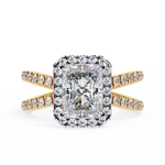 Load image into Gallery viewer, Exquisite 1.90CT Radiant Cut Lab Diamond Halo Ring in 18K Gold | VVS2 • E Color