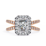 Load image into Gallery viewer, Exquisite 1.90CT Radiant Cut Lab Diamond Halo Ring in 18K Gold | VVS2 • E Color