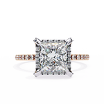 Load image into Gallery viewer, 2.50 Carat Princess Diamond Ring – VVS2, F Color | Round Diamond Accents in Gold