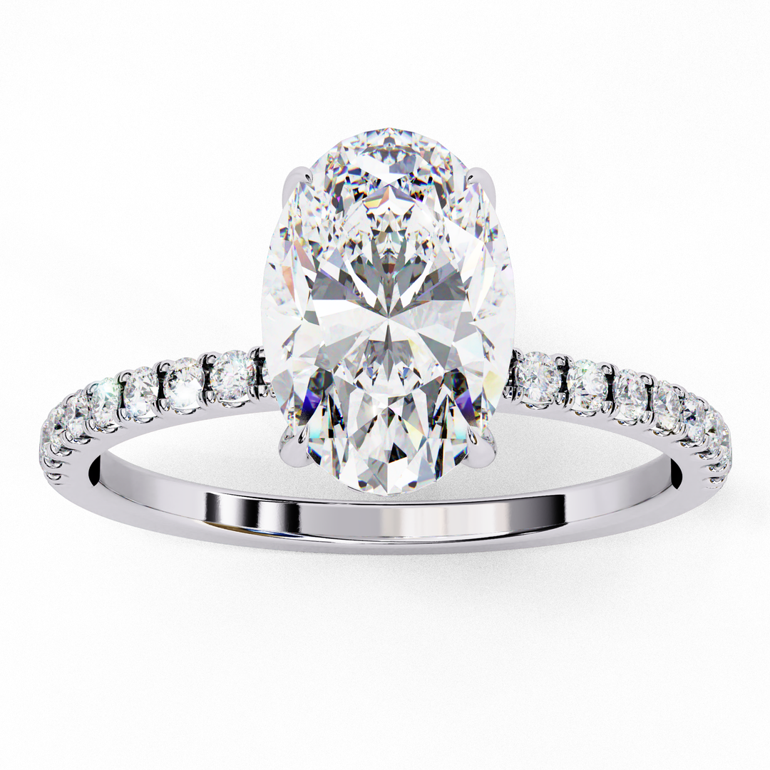 ✨ The Royale Élise — 2.00CT Oval Lab Grown Diamond Ring in 18K Gold