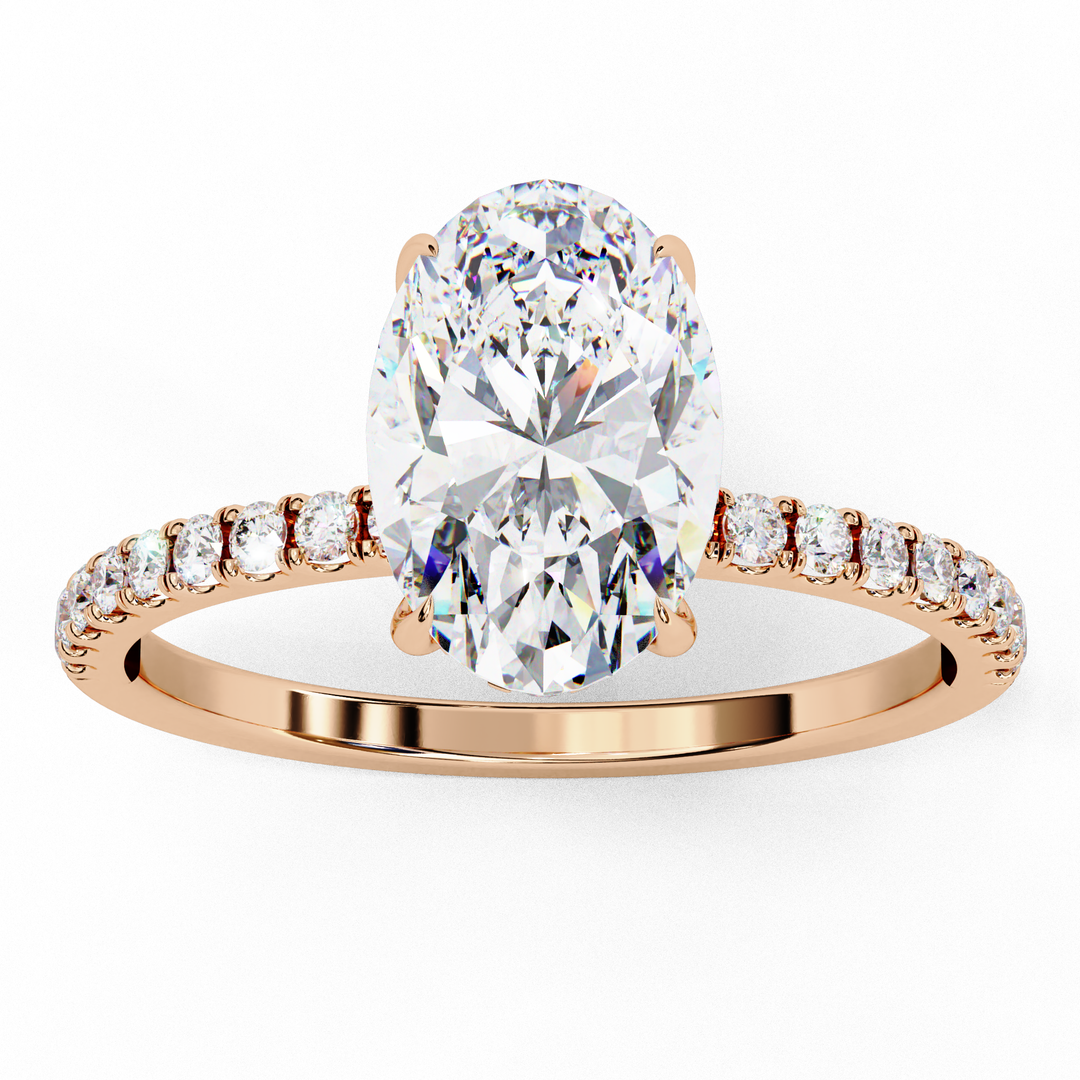 ✨ The Royale Élise — 2.00CT Oval Lab Grown Diamond Ring in 18K Gold