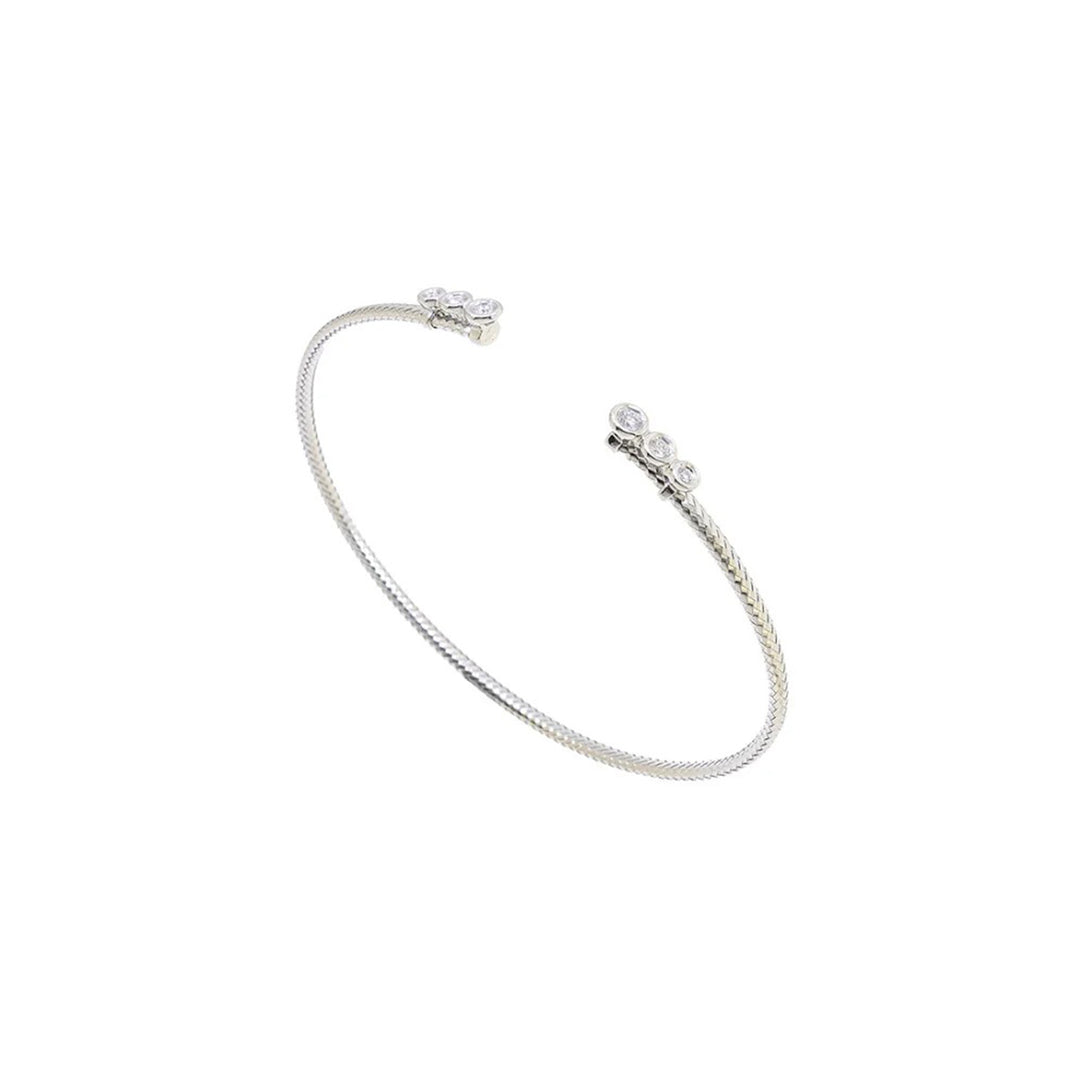 Half seeting diamond bangle