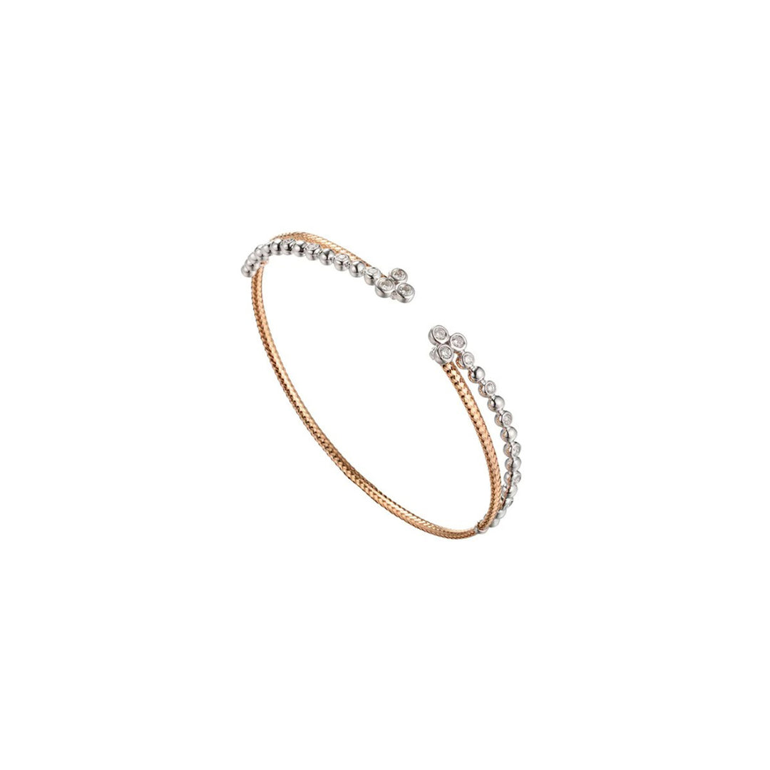 Elegant Two Tone Diamond Bangle