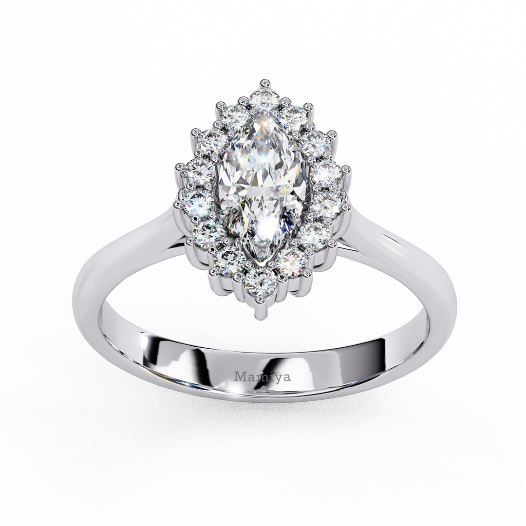 Marquise Diamond Halo Ring