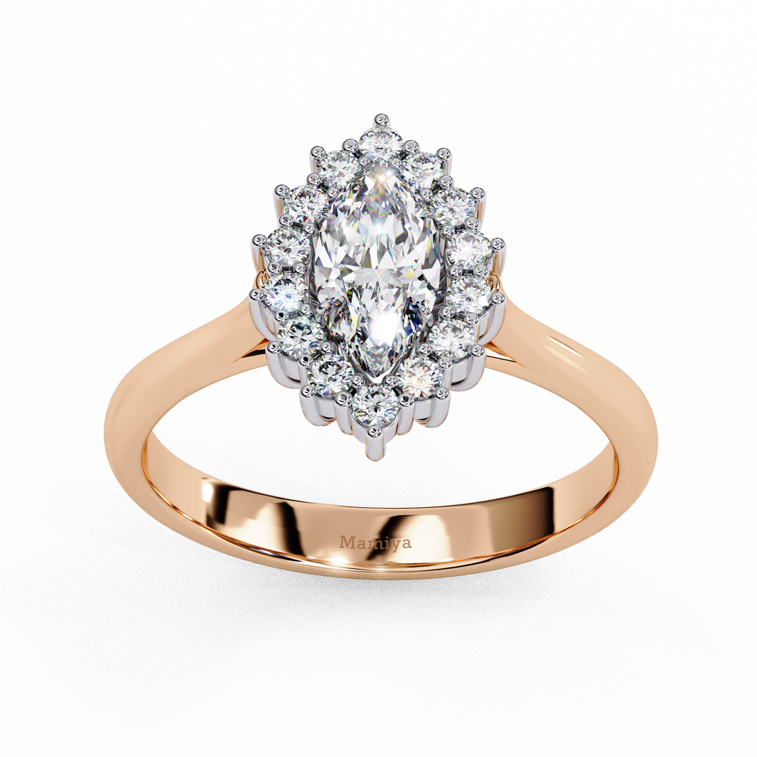 Marquise Diamond Halo Ring