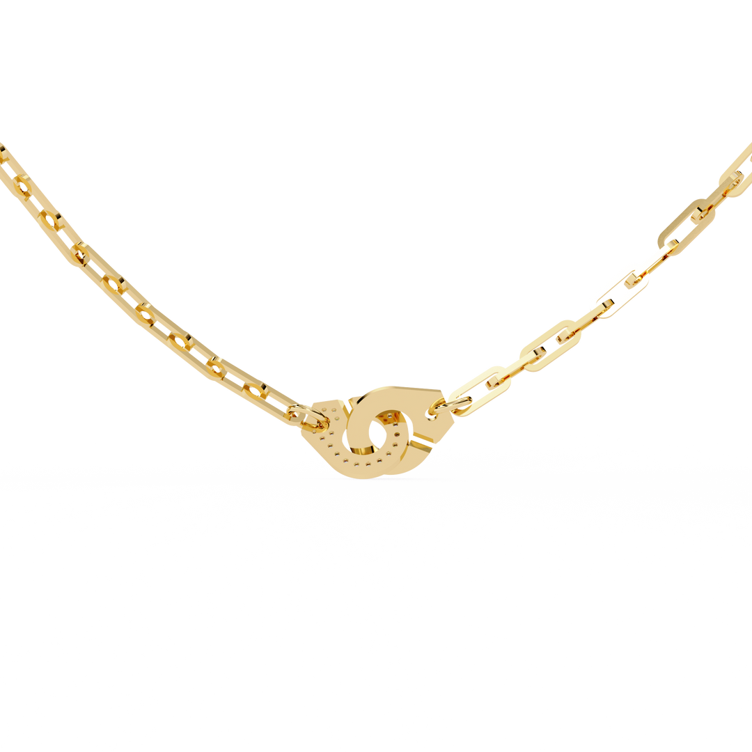 18K Gold Lab Diamond Handcuff Necklace | Modern Luxury Jewelry