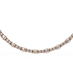 Load image into Gallery viewer, Discover our luxurious 18K Gold Lab-Grown Diamond Tennis Necklace featuring 10.61 carats of Oval and Brilliant Round Cut diamonds. Ethically crafted with exceptional brilliance for timeless elegance.