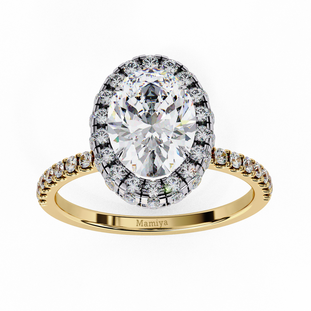 Oval-Cut Double Halo Engagement Ring