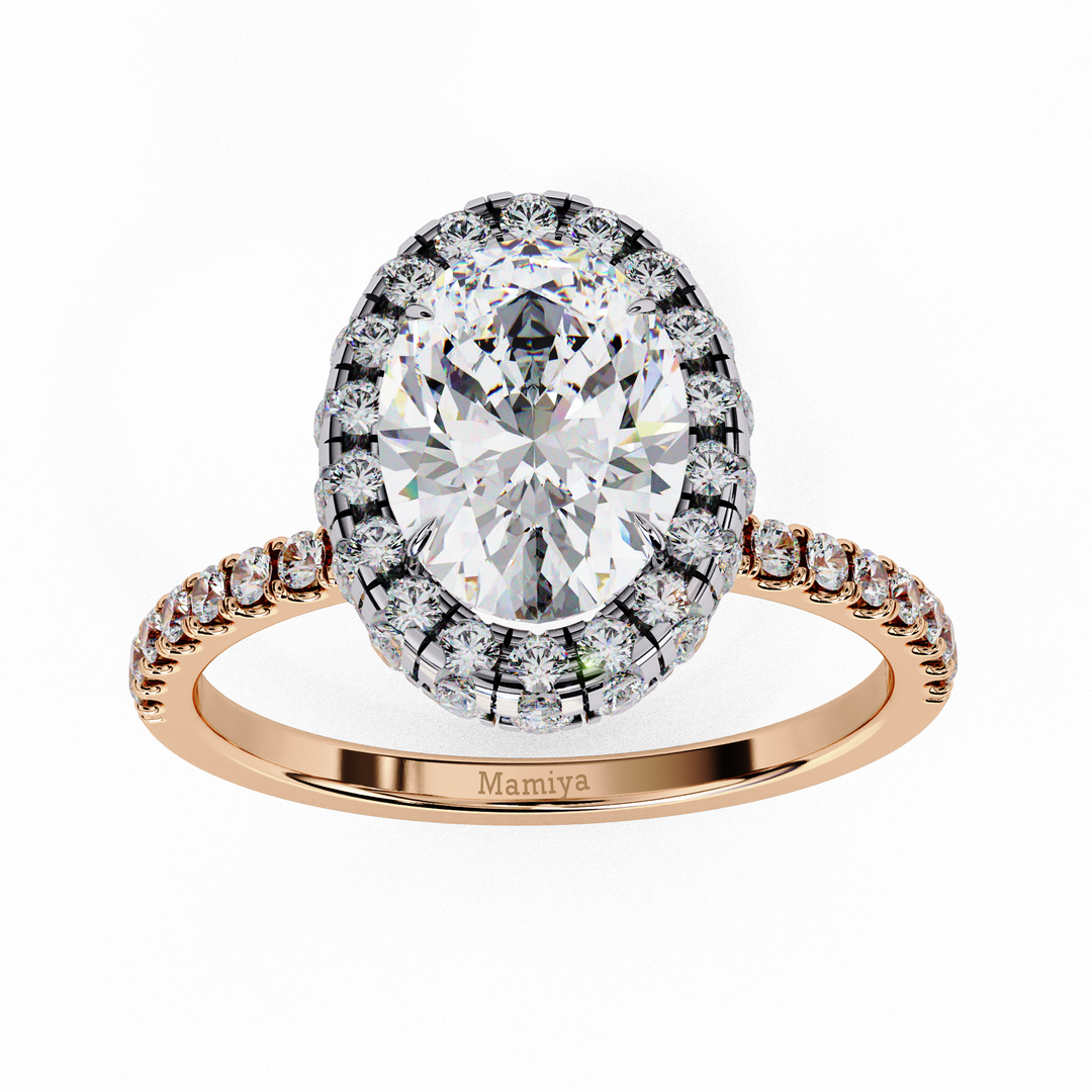 Oval-Cut Double Halo Engagement Ring