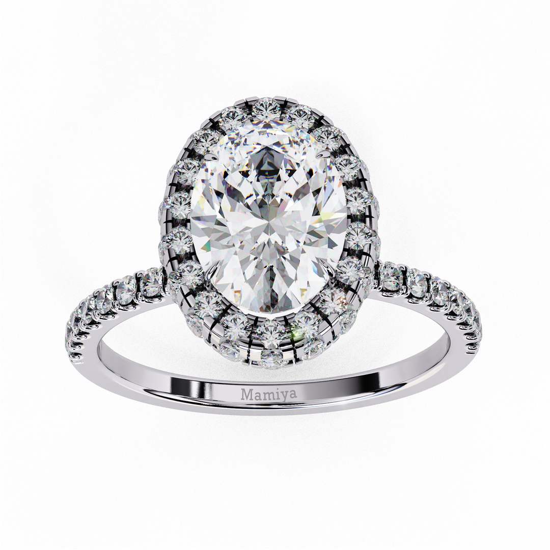 Oval-Cut Double Halo Engagement Ring
