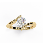 Load image into Gallery viewer, Round Cut Diamond Crossover Engagement Ring