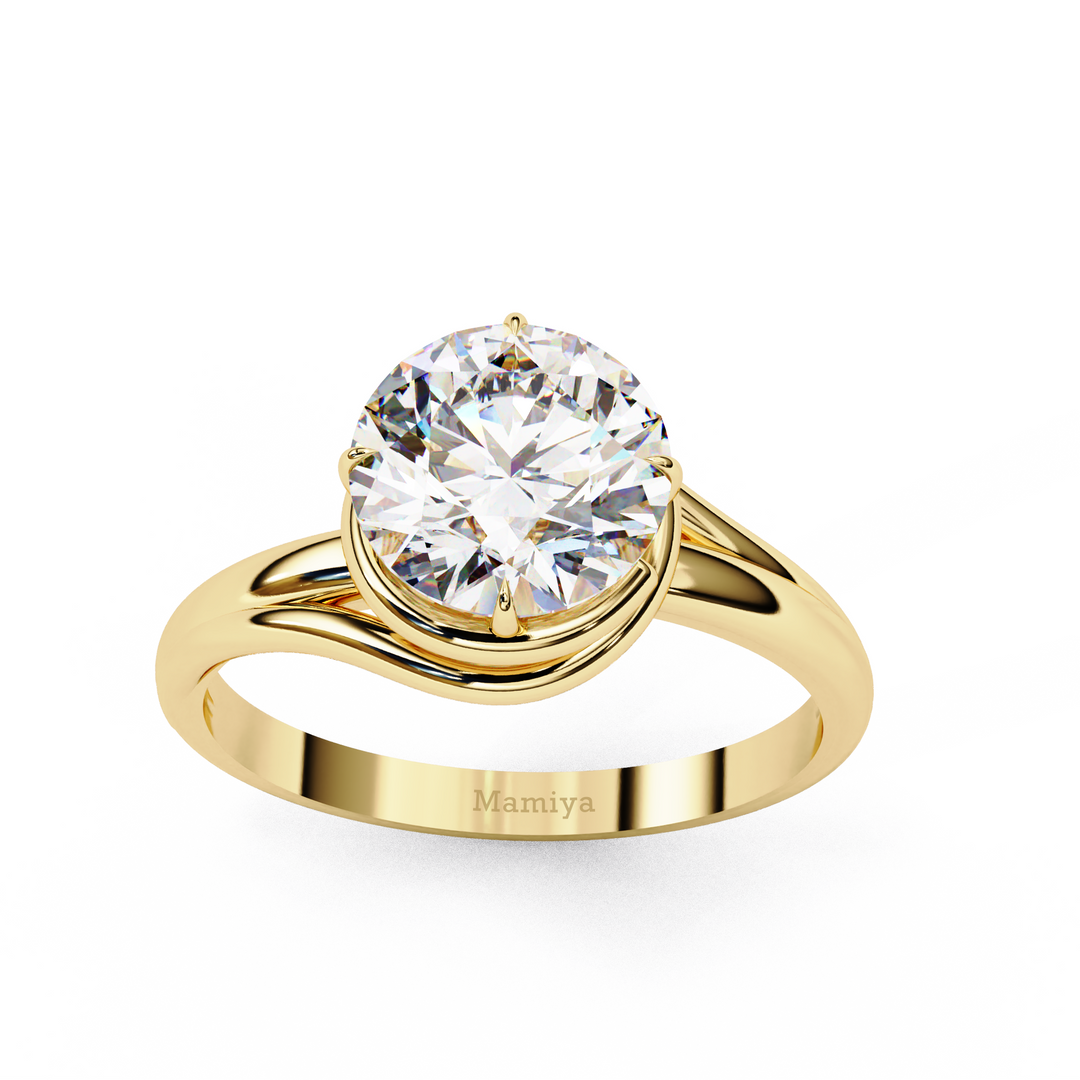 Round Solitaire Spiral Setting Ring